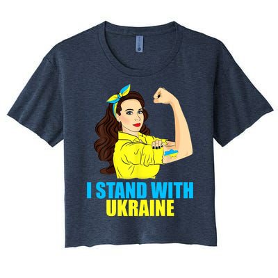 Strong Female Support Ukraine I Stand With Ukraine Women's Crop Top Tee