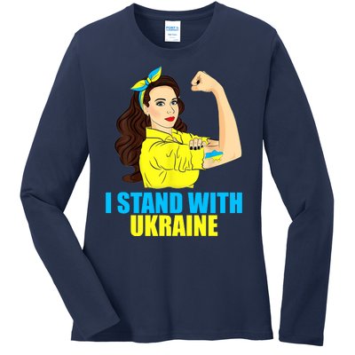 Strong Female Support Ukraine I Stand With Ukraine Ladies Long Sleeve Shirt