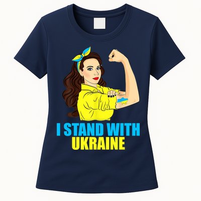 Strong Female Support Ukraine I Stand With Ukraine Womens T-Shirt