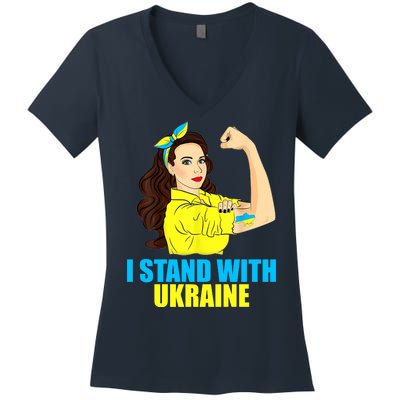 Strong Female Support Ukraine I Stand With Ukraine Women's V-Neck T-Shirt