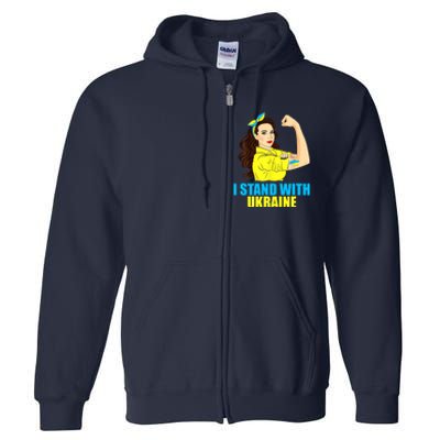 Strong Female Support Ukraine I Stand With Ukraine Full Zip Hoodie