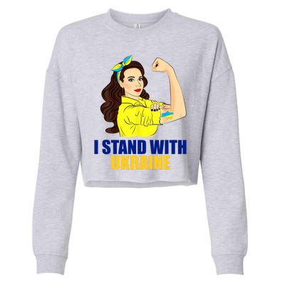 Strong Female Support Ukraine I Stand With Ukraine Cropped Pullover Crew