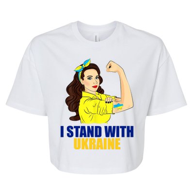 Strong Female Support Ukraine I Stand With Ukraine Bella+Canvas Jersey Crop Tee