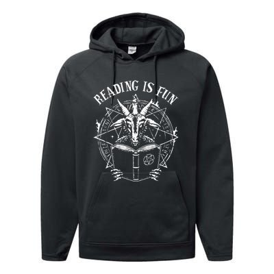 Spooky Fun Satan's Halloween Reading Adventure Performance Fleece Hoodie