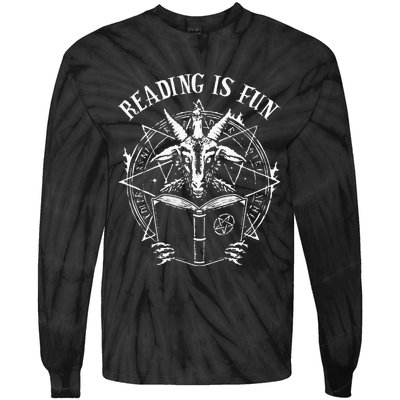 Spooky Fun Satan's Halloween Reading Adventure Tie-Dye Long Sleeve Shirt