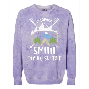 Smith Family Ski Trip Skiing Googles Vacation Matching Group Gift Colorblast Crewneck Sweatshirt