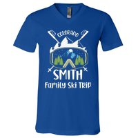 Smith Family Ski Trip Skiing Googles Vacation Matching Group Gift V-Neck T-Shirt