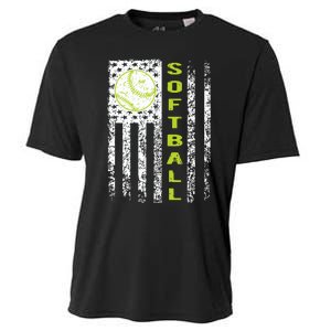 Softball Flag Softball Coach Outfit Softball Player Gift Cooling Performance Crew T-Shirt