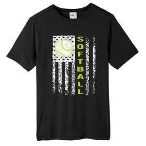 Softball Flag Softball Coach Outfit Softball Player Gift Tall Fusion ChromaSoft Performance T-Shirt