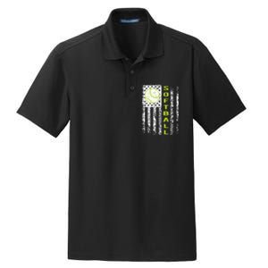 Softball Flag Softball Coach Outfit Softball Player Gift Dry Zone Grid Polo