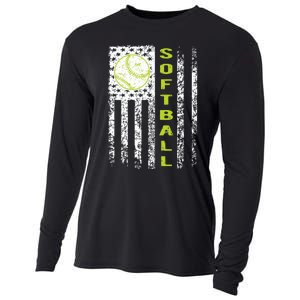 Softball Flag Softball Coach Outfit Softball Player Gift Cooling Performance Long Sleeve Crew