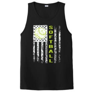 Softball Flag Softball Coach Outfit Softball Player Gift PosiCharge Competitor Tank