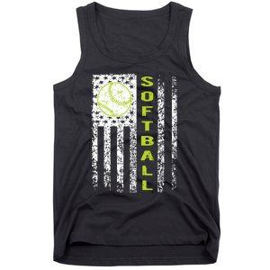 Softball Flag Softball Coach Outfit Softball Player Gift Tank Top