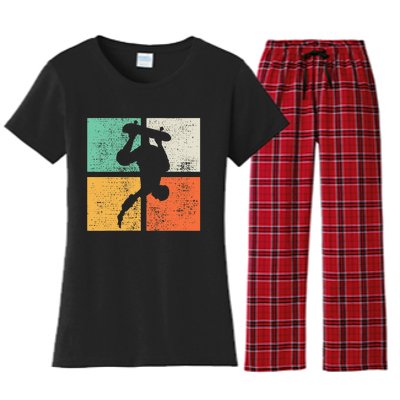 Skateboard Funny Skateboarding Gift Women's Flannel Pajama Set