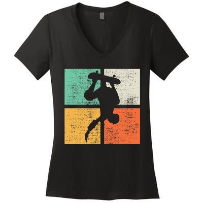 Skateboard Funny Skateboarding Gift Women's V-Neck T-Shirt