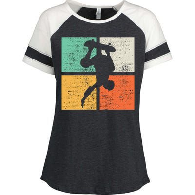 Skateboard Funny Skateboarding Gift Enza Ladies Jersey Colorblock Tee