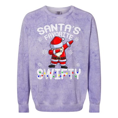 SantaS Favorite Swifty Merry Santa Christmas Colorblast Crewneck Sweatshirt