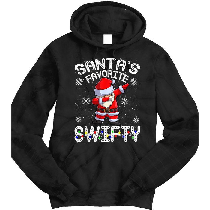 SantaS Favorite Swifty Merry Santa Christmas Tie Dye Hoodie