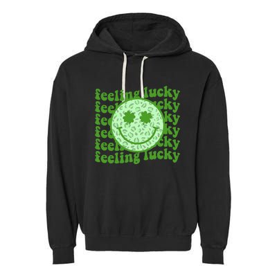 Smiling Face Shamrock Green Clover   Garment-Dyed Fleece Hoodie