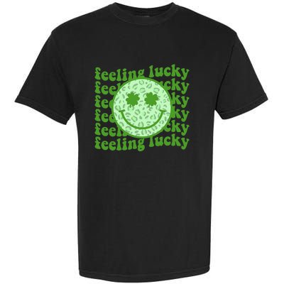 Smiling Face Shamrock Green Clover   Garment-Dyed Heavyweight T-Shirt