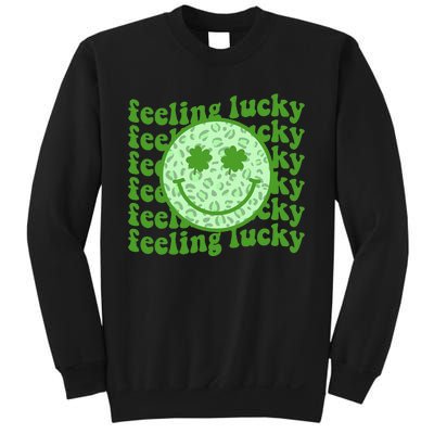 Smiling Face Shamrock Green Clover   Sweatshirt