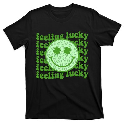 Smiling Face Shamrock Green Clover   T-Shirt