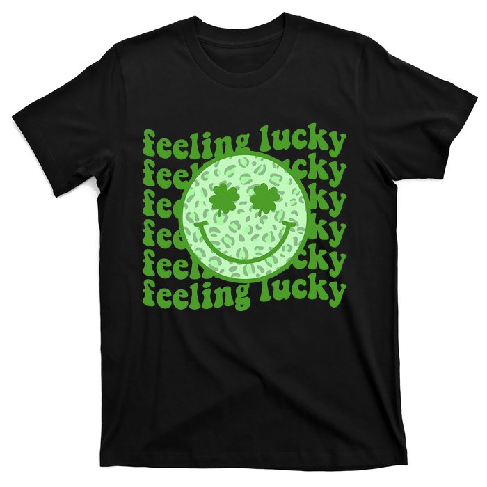 Smiling Face Shamrock Green Clover   T-Shirt