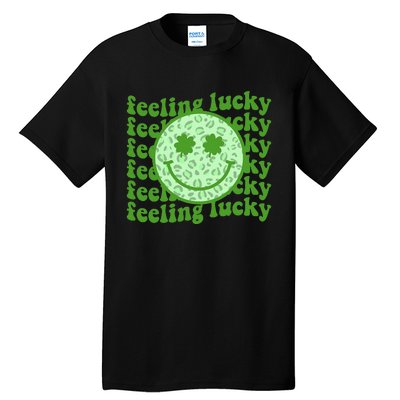 Smiling Face Shamrock Green Clover   Tall T-Shirt