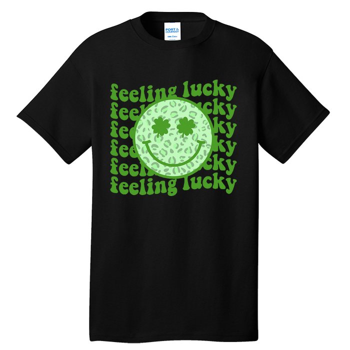 Smiling Face Shamrock Green Clover   Tall T-Shirt