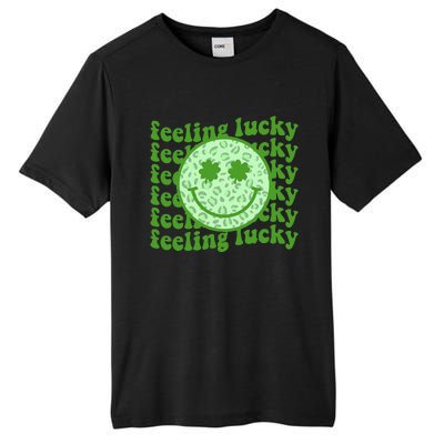 Smiling Face Shamrock Green Clover   Tall Fusion ChromaSoft Performance T-Shirt