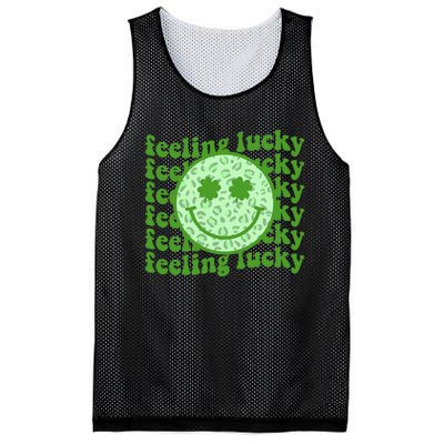 Smiling Face Shamrock Green Clover   Mesh Reversible Basketball Jersey Tank