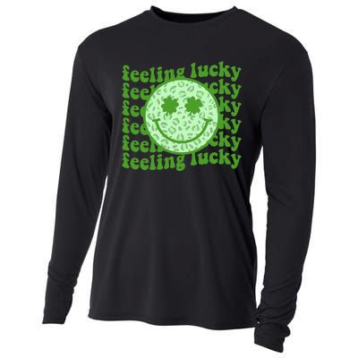 Smiling Face Shamrock Green Clover   Cooling Performance Long Sleeve Crew