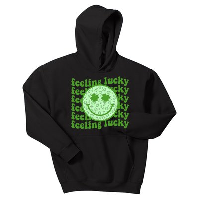 Smiling Face Shamrock Green Clover   Kids Hoodie