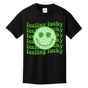 Smiling Face Shamrock Green Clover   Kids T-Shirt