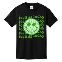 Smiling Face Shamrock Green Clover   Kids T-Shirt