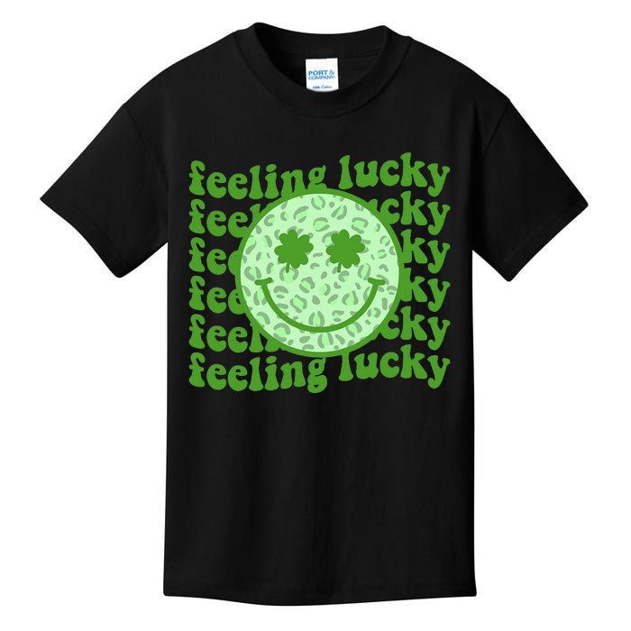 Smiling Face Shamrock Green Clover   Kids T-Shirt