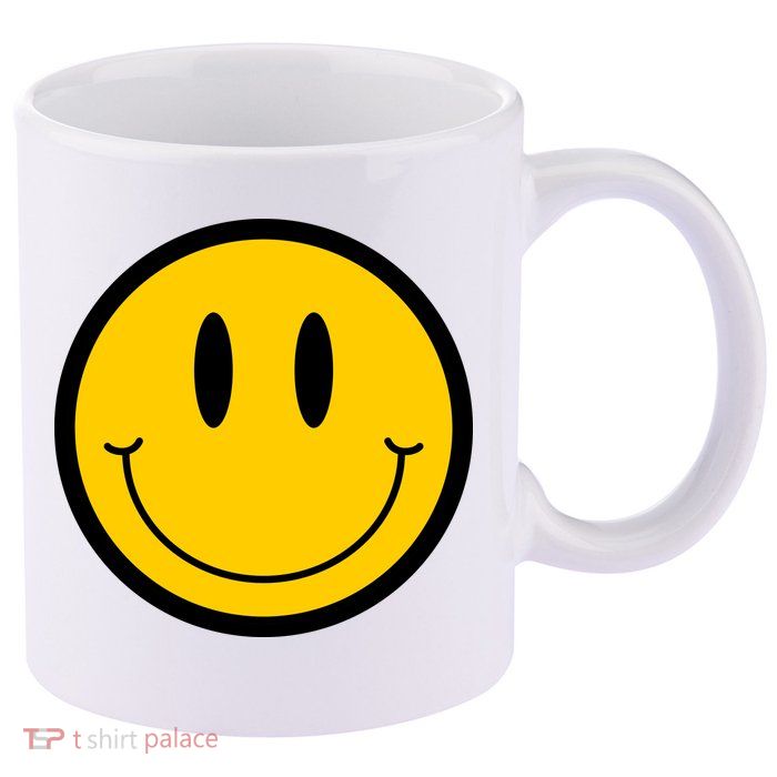Smiley Face 11oz C Handle Ceramic Mug