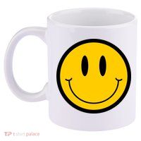 Smiley Face 11oz C Handle Ceramic Mug