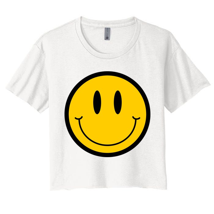 Smiley Face Women's Crop Top Tee