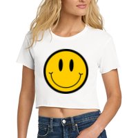 Smiley Face Women's Crop Top Tee