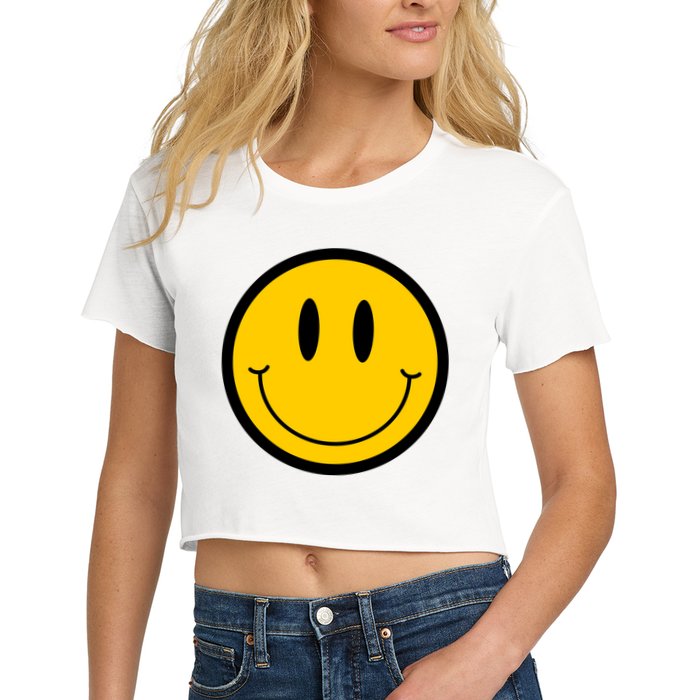 Smiley Face Women's Crop Top Tee