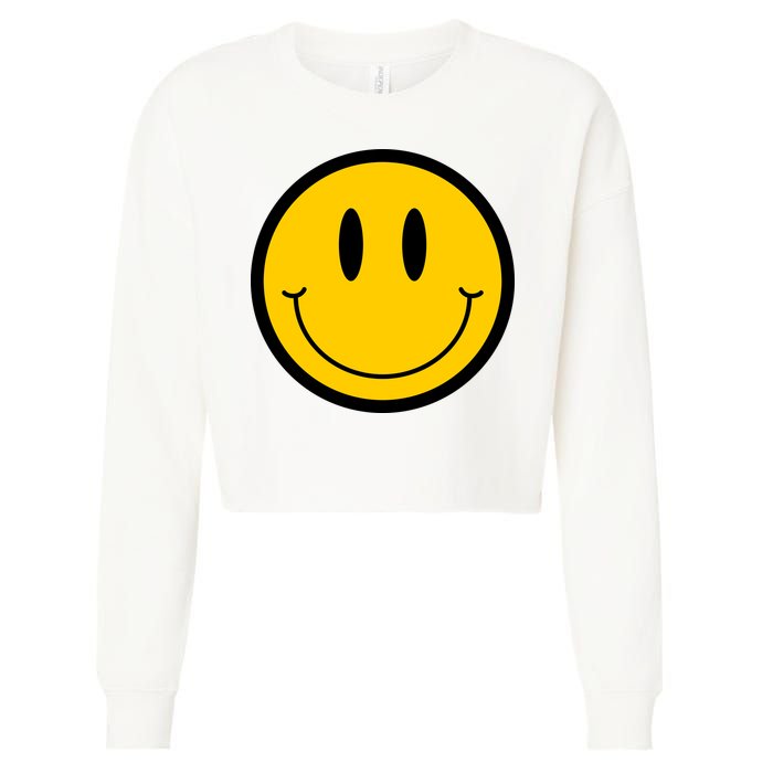 Smiley Face Cropped Pullover Crew