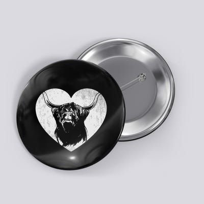 Scotland Farm Scotsman Farmer Highland Cattle Heart Ranch Button
