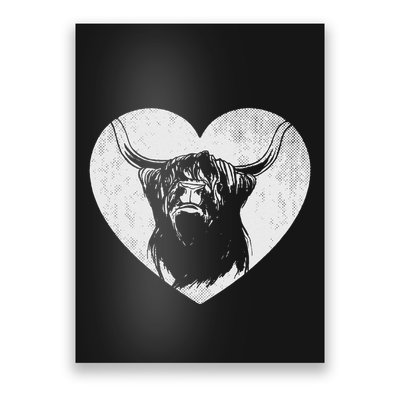 Scotland Farm Scotsman Farmer Highland Cattle Heart Ranch Poster