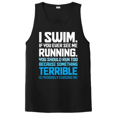 Swimming Funny Swimmer I Swim PosiCharge Competitor Tank