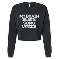 Sarcastic Funny Saying My Brain Is 80% Song Lyrics Cropped Pullover Crew