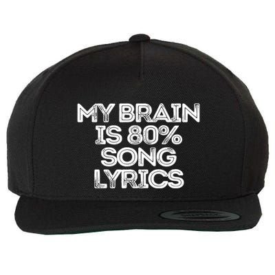 Sarcastic Funny Saying My Brain Is 80% Song Lyrics Wool Snapback Cap