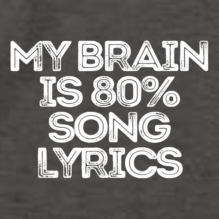 Sarcastic Funny Saying My Brain Is 80% Song Lyrics Vector Backpack