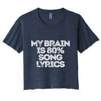 Sarcastic Funny Saying My Brain Is 80% Song Lyrics Crop Top