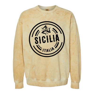 Sicilia Flag Sicily Palermo Italy Colorblast Crewneck Sweatshirt